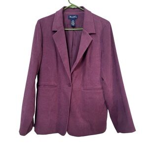 Denim & Co Purple Blazer Jacket sz L
